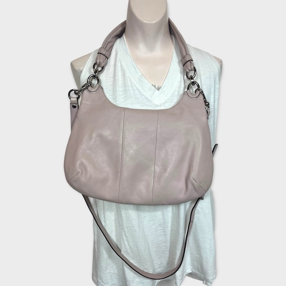 Coach Leather Kristin Shoulder Crossbody Purse Bag Hobo Champagne Pink - Picture 4 of 12
